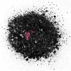 Decor pentru unghii NADP041II cu paiete hexagonale Amelie pentru decor unghii APH15 Black Metalic 0,1-4mm